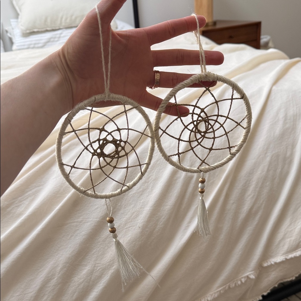 Cream Dreamcatcher Pair with Tassels